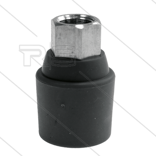 Düsenschutz 1/4&quot; IG x 1/8&quot; IG (Düse) - RP10 - Edelstahl - Gummi - schwarz