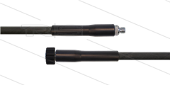 HD-Schlauch schwarz 1SN-06 - 20m - 1/4&quot;AGR x M22x1,5 HV flach - 2x GKS - 250 Bar