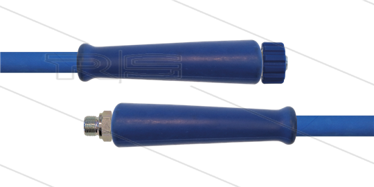 HD-Schlauch blau 1SN Plus-08 - 10m - 1/2&quot; AGR x M22x1,5 HV  flach - 2x GKS - 315 Bar