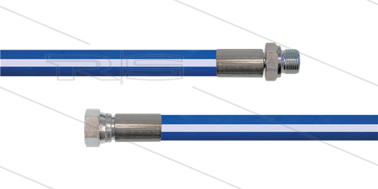 CleanFarm Schlauch blau DN12 - 15m - 1/2&quot; AGR x 1/2&quot; DKR aus VA - ohne GKS - 80 Bar