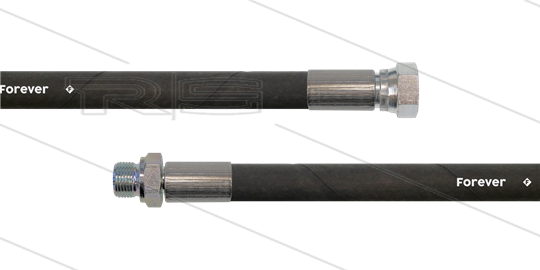 HD-Schlauch schwarz 2SCX-12 - Forever - 20m - 1/2&quot; DKR x 3/8&quot; AGR - ohne GKS - 400 Bar
