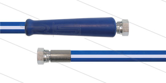 CleanFarm Schlauch blau DN12 - 10m - 2x 1/2&quot; DKR VA - 1 x GKS - 80 Bar