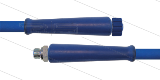 HD-Schlauch blau 2SC-12 - 20m - 1/2&quot; AGR x M22x1,5 HV flach - 2x GKS - 400 Bar