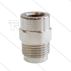 1/2&quot; - Gegennippel - Messing - 250 Bar - Ø11mm - max 150°C - Viton Dichtring - 1/4&quot; IG