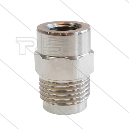 1/2&quot; - Gegennippel - Messing - 250 Bar - Ø11mm - max 150°C - Viton Dichtring - 1/4&quot; IG