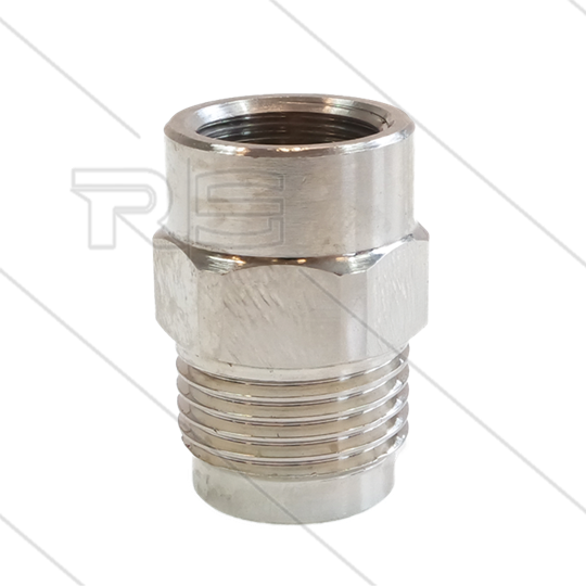 1/2&quot; - Gegennippel - Messing - 250 Bar - Ø11mm - max 150°C - Viton Dichtring - 3/8&quot; IG