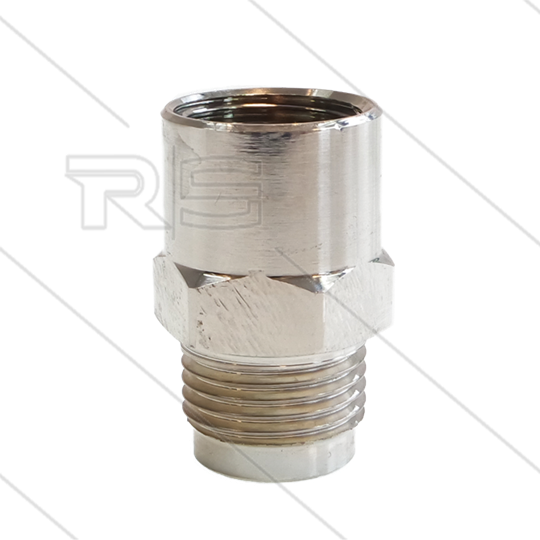 1/2&quot; - Gegennippel - Messing - 250 Bar - Ø11mm - max 150°C - Viton Dichtring - 1/2&quot; IG