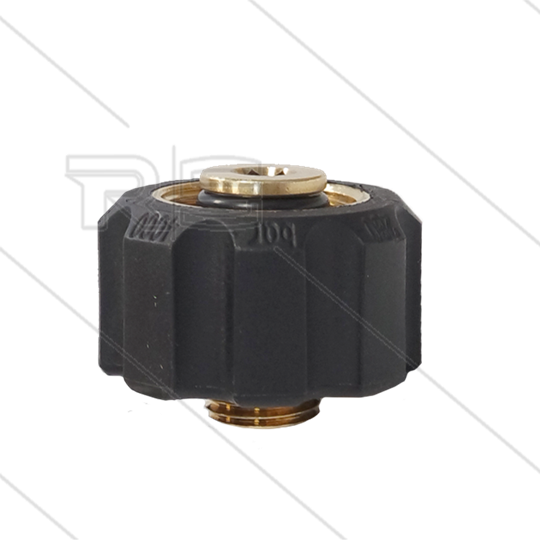 M22x1.5 - Handverschraubung - Messing - 250 Bar - Ø14mm - max 150°C - kurze Ausführung - 1/4&quot; AG