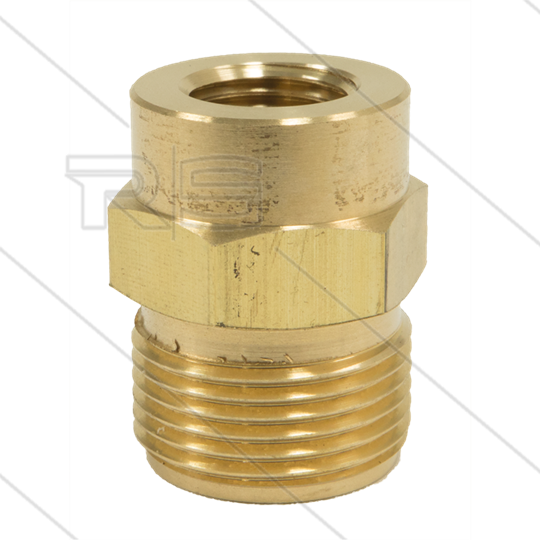 M22x1,5 - Gegennippel - Messing - 250 Bar - Ø14mm - max 150°C - 1/4&quot; IG