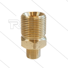 M22x1,5 - Gegennippel - Lang - Messing - 250 Bar - Ø14mm - max 150°C - Länge=40mm - 1/4&quot; AG