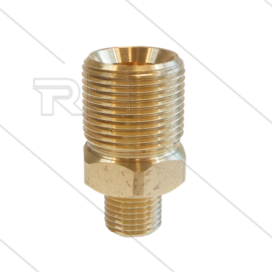 M22x1,5 - Gegennippel - Lang - Messing - 250 Bar - Ø14mm - max 150°C - Länge=40mm - 1/4&quot; AG