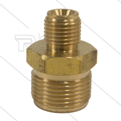 M22x1.5 - Gegennippel - Messing - 250 Bar - Ø14mm - max 150°C - 1/4&quot; AG