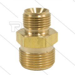 M22x1,5 - Gegennippel - Messing - 250 Bar - Ø14mm - max 150°C - 3/8&quot; AG