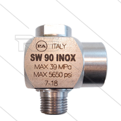 SW90 - Winkeldrehgelenk - Edelstahl - 350 Bar - 80 l/min - max 90°C - 1/2&quot; AG x 1/2&quot; IG