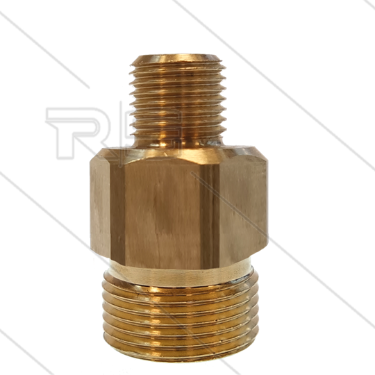 AR3 - M22x1,5 - Gegennippel - Messing - 250 Bar - Ø14mm - mit Innensechskant für Kränzle - 1/4&quot; AG