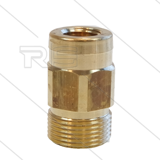 AR4 - M22x1,5 - Gegennippel - Messing - 250 Bar - Ø14mm - mit Innensechskant für Kränzle - 1/4&quot; IG