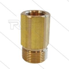 AR5 - M22x1,5 - Gegennippel - Messing - 400 Bar - Ø14mm - verlängerte Ausführung - 3/8&quot; IG