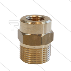 AR1 - M22x1,5 - Gegennippel - Messing - 250 Bar - Ø14mm - max 160°C - 1/4&quot; IG