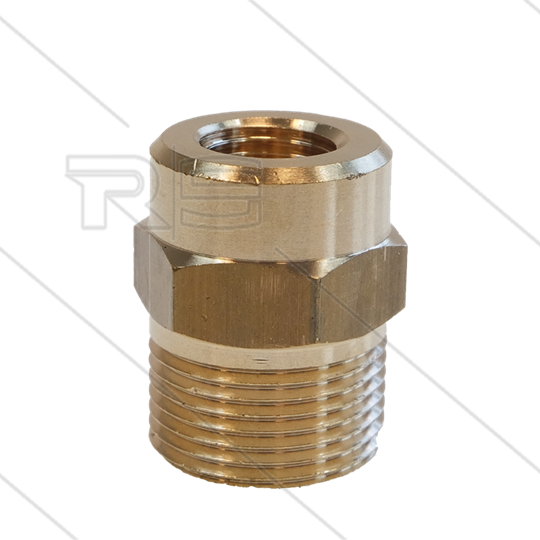 AR1 - M22x1,5 - Gegennippel - Messing - 250 Bar - Ø14mm - max 160°C - 1/4&quot; IG