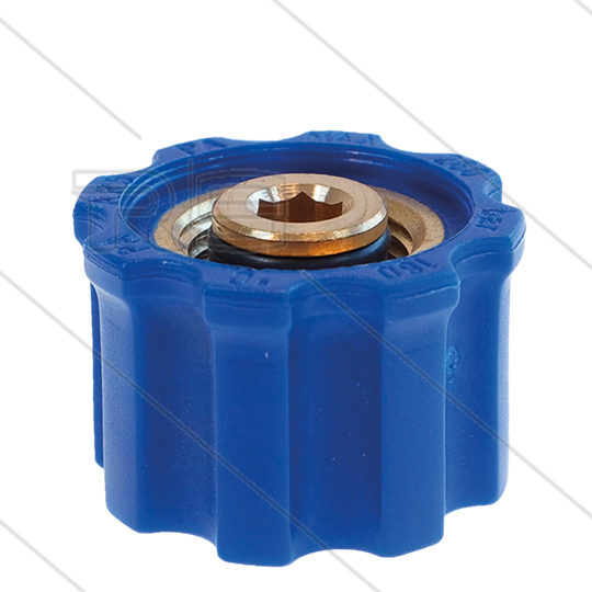 AR1 - 1/2" -  Handverschraubung - blau - Messing - 250 Bar - Ø15mm - max 160°C - 1/4" IG 