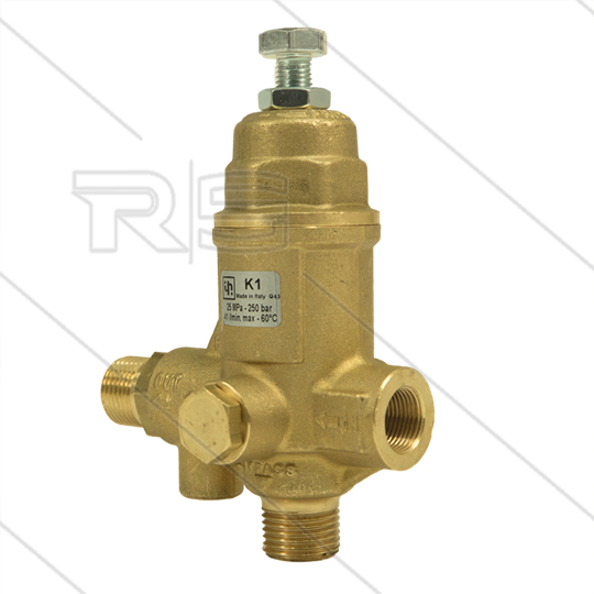 K1.0 - Druckregelventil - 250 Bar - 9 bis 41 l/min - max 60°C - Eingang: 3/8&quot; IG - Ausgang: 1/2&quot; AG