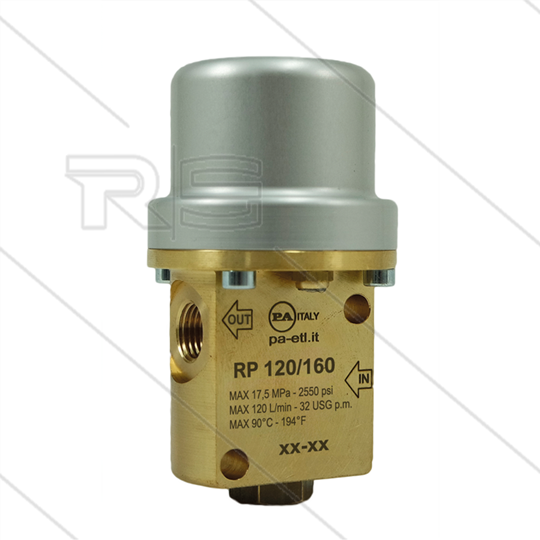 RP120/160 - pneum. Druckventil - 160 Bar - 120 l/min - max 90°C - 2 x 3/4&quot; IG