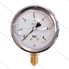 Manometer 0-6 Bar - 1/4&quot; AG - Eingang unten - Ø63mm