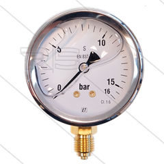 Manometer 0-16 Bar - 1/4&quot; AG - Eingang unten - Ø63mm