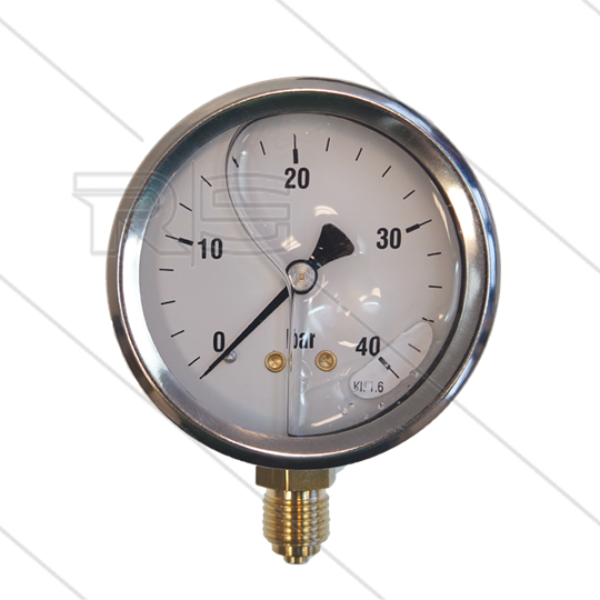 Manometer 0-40 Bar - 1/4&quot; AG - Eingang unten - Ø63mm