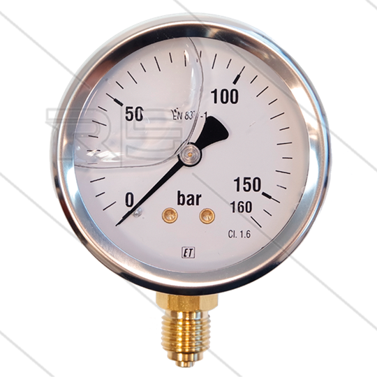 Manometer 0-160 Bar - 1/4&quot; AG - Eingang unten - Ø63mm