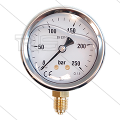 Manometer 0-250 Bar - 1/4&quot; AG - Eingang unten - Ø63mm