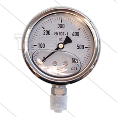 Manometer 0-600 Bar - 1/4&quot; AG - Eingang unten - Ø63mm