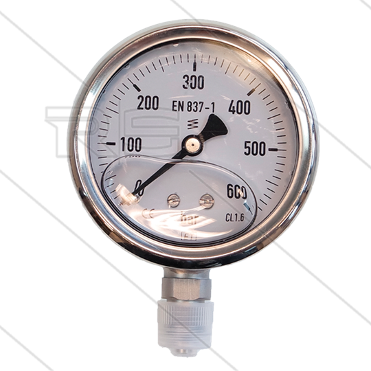 Manometer 0-600 Bar - 1/4&quot; AG - Eingang unten - Ø63mm