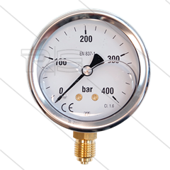 Manometer 0-400 Bar - 1/4&quot; AG - Eingang unten - Ø63mm