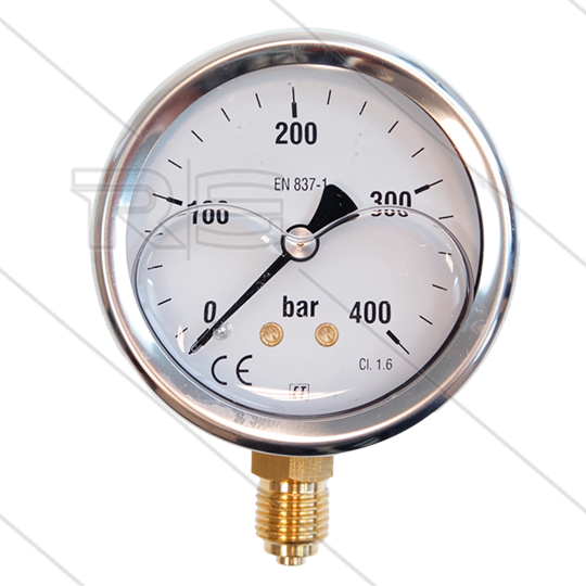 Manometer 0-400 Bar - 1/4&quot; AG - Eingang unten - Ø63mm