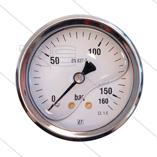Manometer 0-160 Bar - 1/4&quot; AG - Eingang hinten - Ø63mm