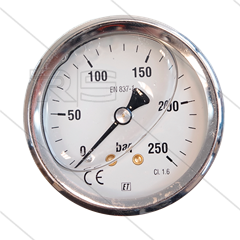 Manometer 0-250 Bar - 1/4&quot; AG - Eingang hinten - Ø63mm