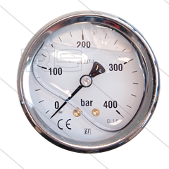 Manometer 0-400 Bar - 1/4&quot; AG - Eingang hinten - Ø63mm