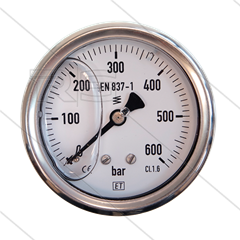 Manometer 0-600 Bar - 1/4&quot; AG - Eingang hinten - Ø63mm