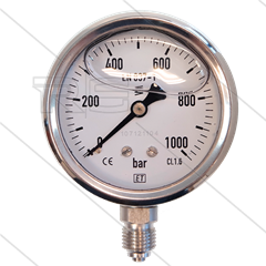 Manometer 0-1000 Bar - 1/4&quot; AG - Eingang unten - Ø63mm