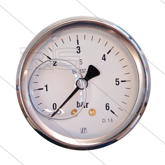 Manometer 0-6 Bar - 1/4&quot; AG - Eingang hinten - Ø63mm