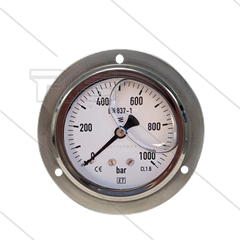 Manometer 0-1000 Bar - 1/4&quot; AG - Eingang Hinten - Ø63mm - Paneleinbau