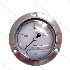 Manometer 0-400 Bar - 1/4&quot; AG - Eingang hinten - Ø63mm - Paneleinbau