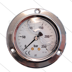 Manometer 0-250 Bar - 1/4&quot; AG - Eingang hinten - Ø63mm - Paneleinbau
