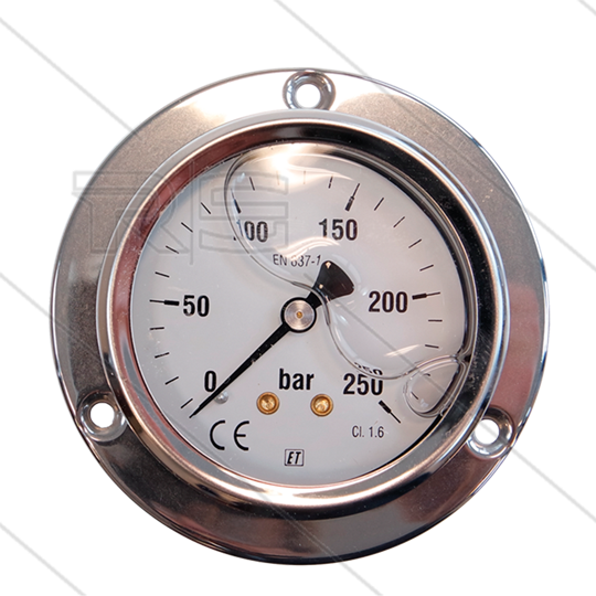 Manometer 0-250 Bar - 1/4&quot; AG - Eingang hinten - Ø63mm - Paneleinbau