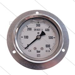 Manometer 0-600 Bar - 1/4&quot; AG - Eingang hinten - Ø63mm - Paneleinbau