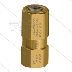 VNR-O - Rückschlagventil - Messing - 150 Bar - 180 l/min - max 90°C - 2 x 3/4&quot; IG