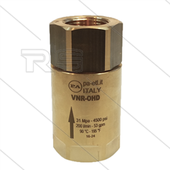 VNR-OHD - Rückschlagventil - Messing - 280 Bar - 200 l/min - max 90°C - 2 x 1" IG