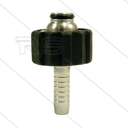 Pressnippel - Edelstahl - DN10 (3/8&quot;) - M22x1,5 Überwurfmutter - schwarz