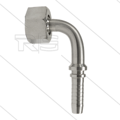 Pressnippel - Edelstahl - DN10 (3/8&quot;) - 3/8&quot; DKR - 90° gebogen - SW22